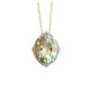 Green Amethyst (Prasiolite) and Cognac Diamond Pendant
