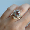 'Aspen' 2.2ct Green Rose cut Sapphire Diamond Halo Ring Size 5-8