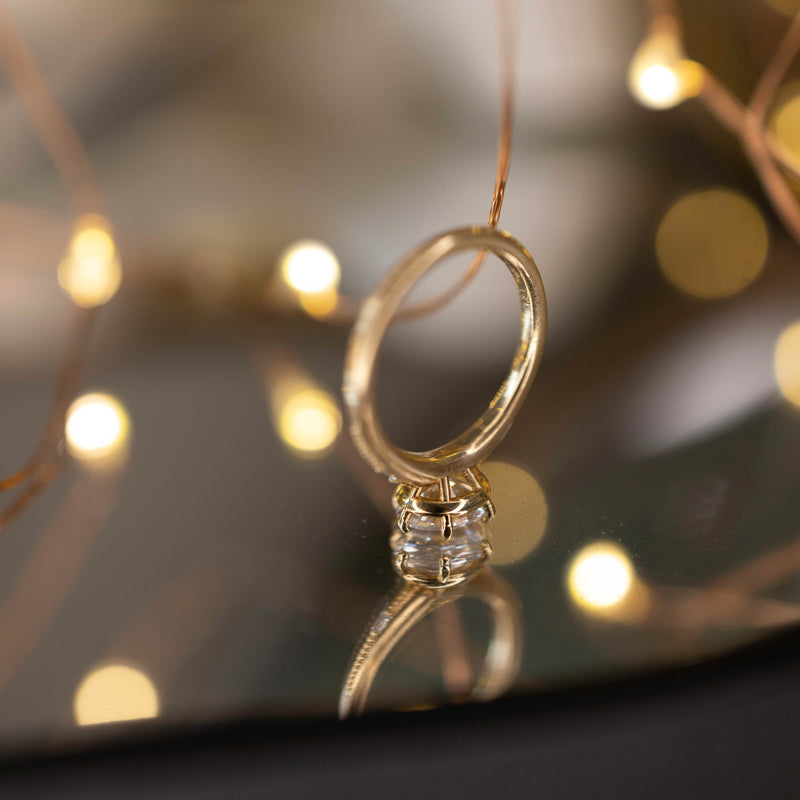 Regency Six Prong Oval Diamond Engagement Ring