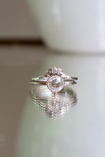 Marigold Solitaire Rose Cut Moissanite Ring Size 6