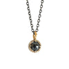 Black rose cut diamond gold necklace