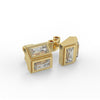 Deco Mirror Baguette Moissanite Stud Earrings
