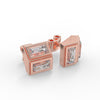Deco Mirror Baguette Moissanite Stud Earrings