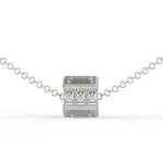 Deco Baguette Moissanite and Diamond Gold Necklace
