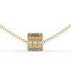 Deco Baguette Moissanite and Diamond Gold Necklace