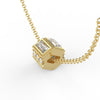 Deco Baguette Moissanite and Diamond Gold Necklace