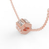 Deco Baguette Moissanite and Diamond Gold Necklace